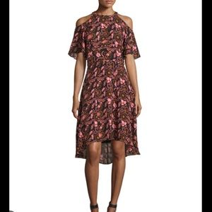 A.L.C Emile Floral cold shoulder silk dress size 0